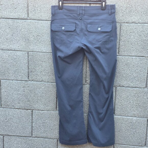 Prana Halle Pants Sz 8 Women’s Gray Stretch Roll-up Snap Hiking Outdoors Active - Picture 2 of 9